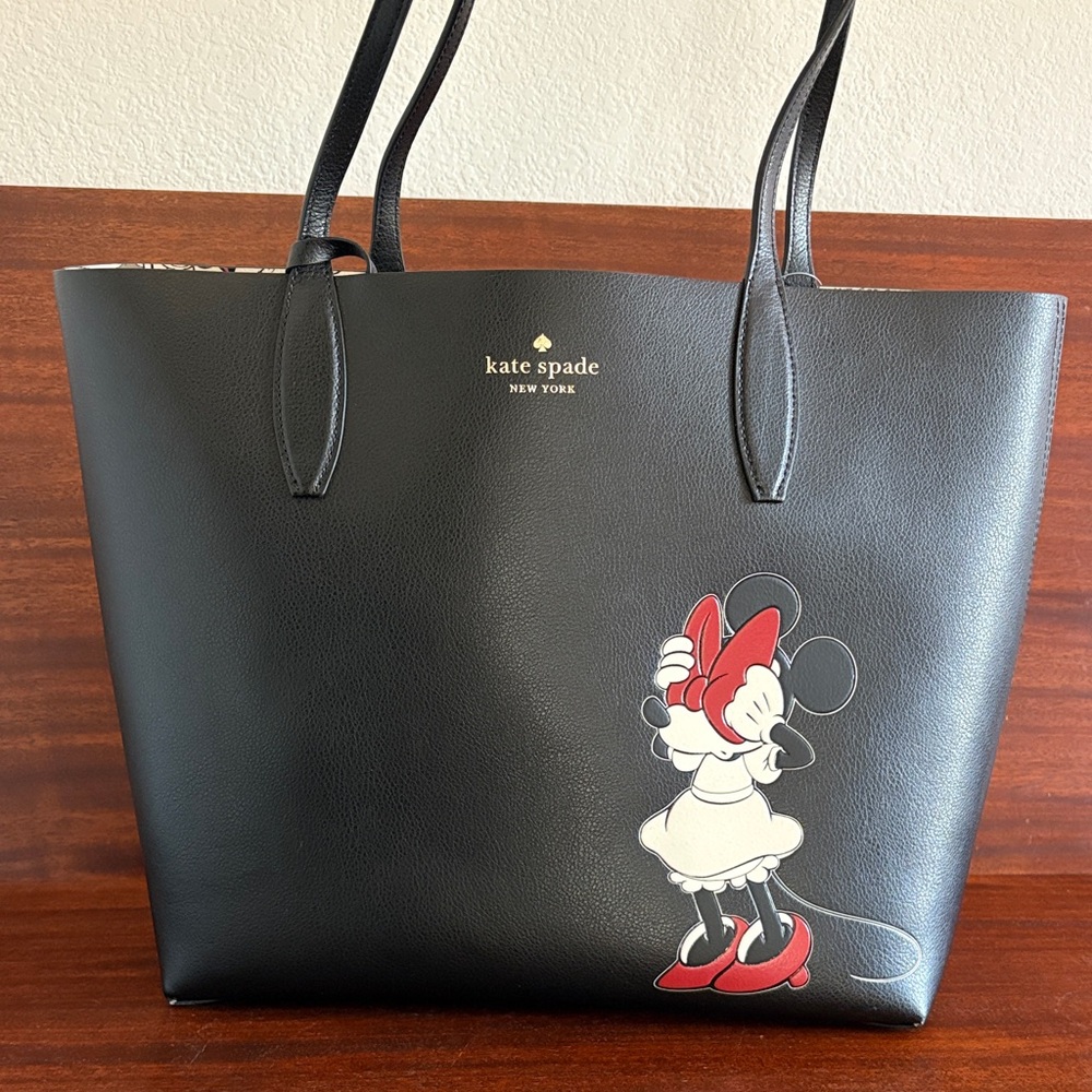NWT Kate Spade Black Tote with Minnie Mouse Design